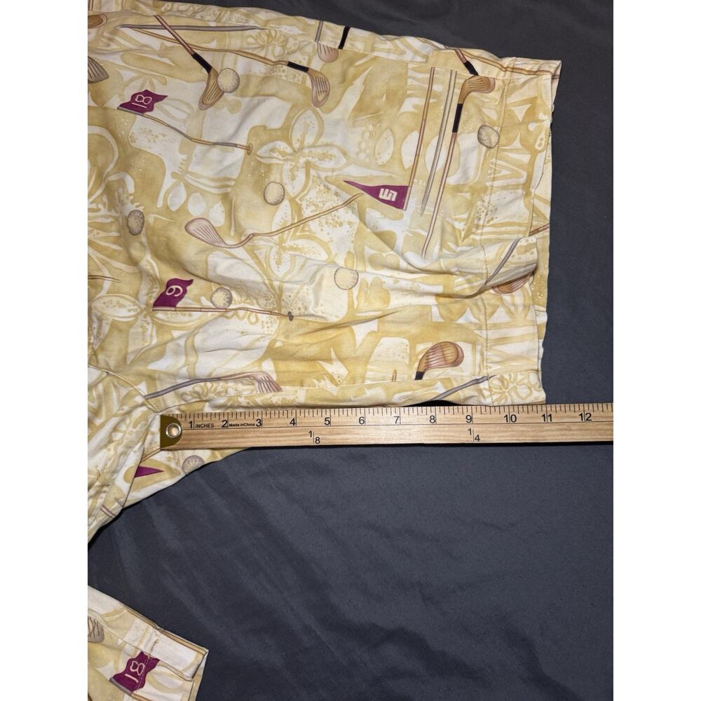 Loudmouth Golf Shorts Mens 40 Novelty Yellow Graphic Print 11” Inseam Preppy - Picture 4 of 11